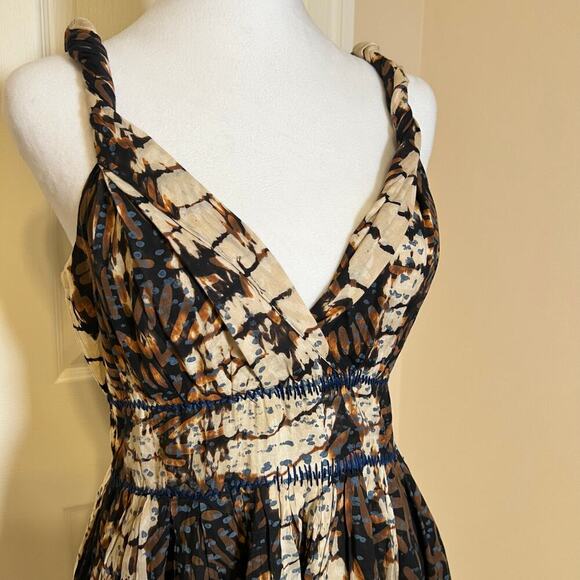 My Village RimZim Dadu Indian Designer Batik Print Mini Dress Size Medium - Picture 2 of 9